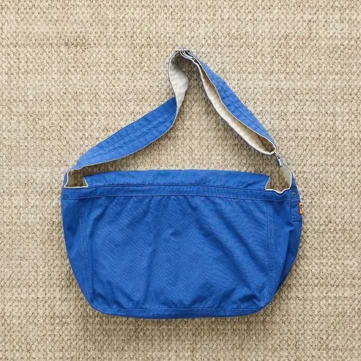 [BUNJANG] Human Made Canvas Shoulder Bag Large Blue / 휴먼메이드 숄더백 캔버스 블루 라지 사이즈 캐쥬얼