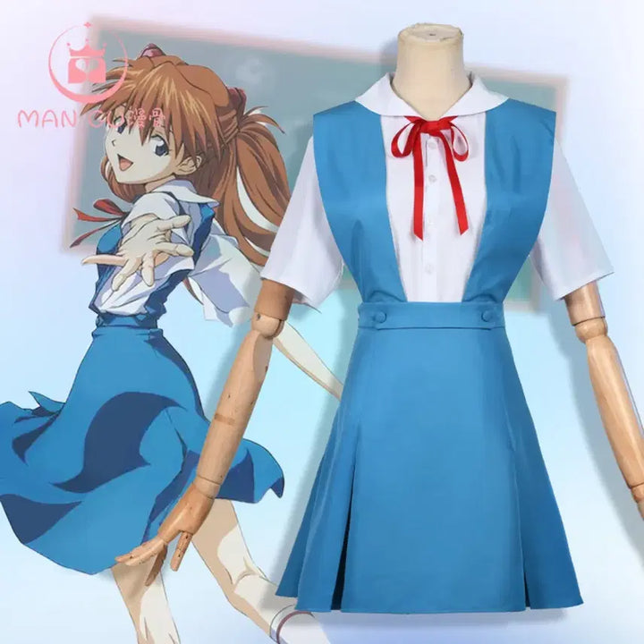 [BUNJANG] Evangelion Asuka &amp; Rei Cosplay Set / 판매(머리핀포함)에반게리온 아스카 레이 코스프레 의상 졸업사진 신발