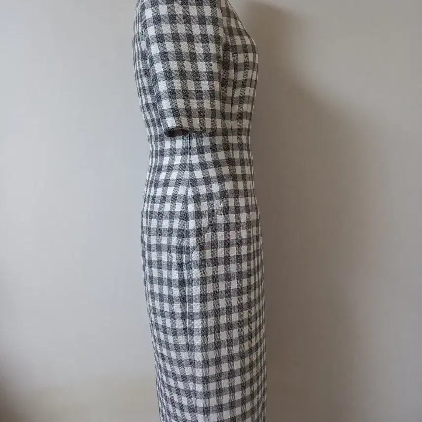 [BUNJANG] Mojo.S.Fineness Checkered Square Neck Maxi Dress / 모조에스핀 원피스