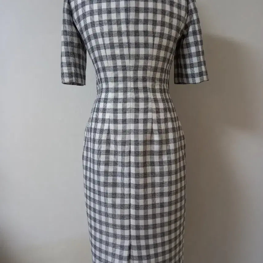 [BUNJANG] Mojo.S.Fineness Checkered Square Neck Maxi Dress / 모조에스핀 원피스