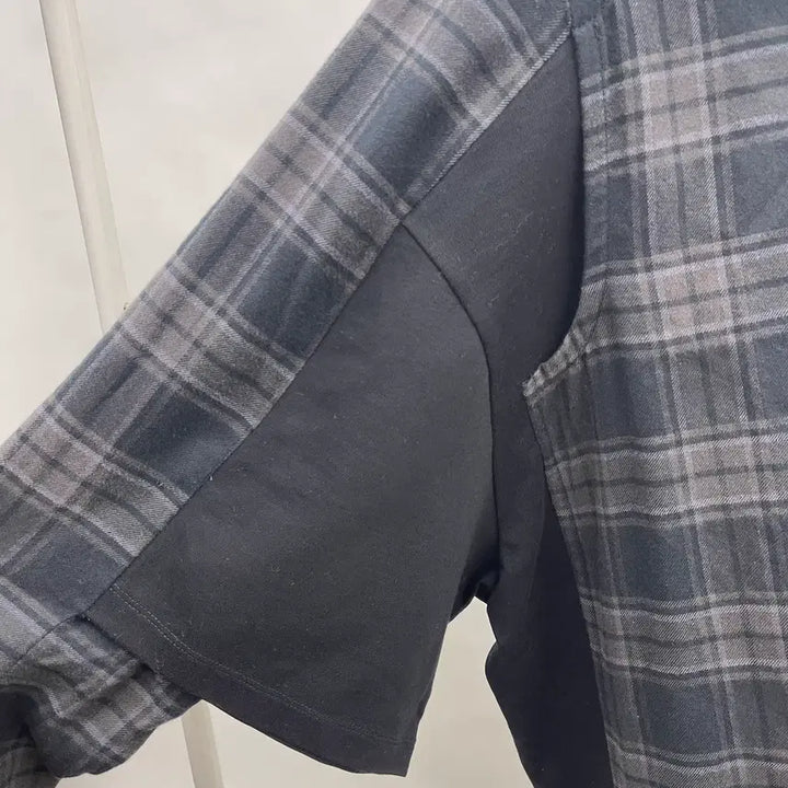 [BUNJANG] System Homme Check Mix T-shirt / 시스템옴므 체크셔츠 믹스 티셔츠