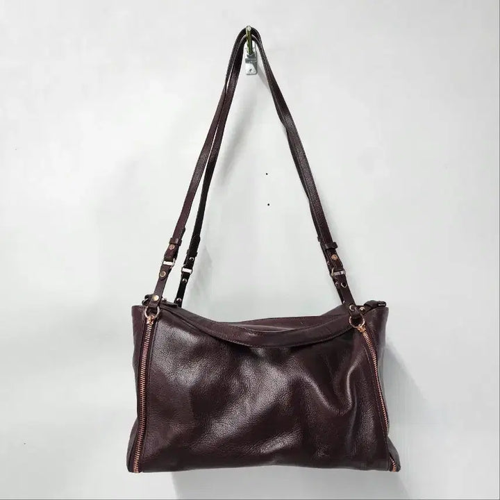 [BUNJANG] ETTIKAY Genuine Leather Two-Way Shoulder Bag (Burgundy) / 에띠케이 천연가죽 투웨이 숄더백 (버건디)
