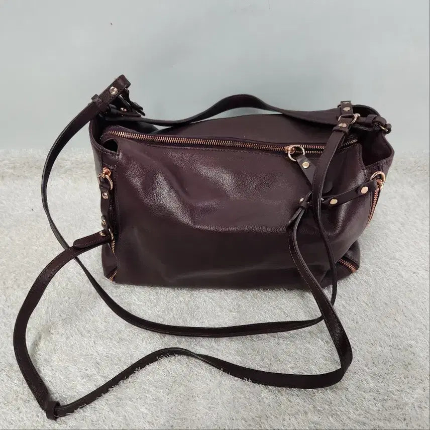 [BUNJANG] ETTIKAY Genuine Leather Two-Way Shoulder Bag (Burgundy) / 에띠케이 천연가죽 투웨이 숄더백 (버건디)