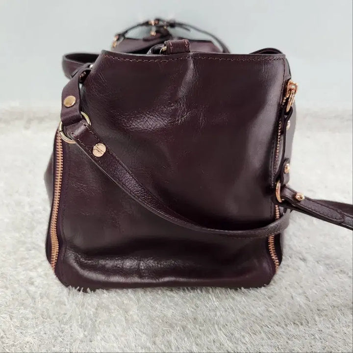 [BUNJANG] ETTIKAY Genuine Leather Two-Way Shoulder Bag (Burgundy) / 에띠케이 천연가죽 투웨이 숄더백 (버건디)