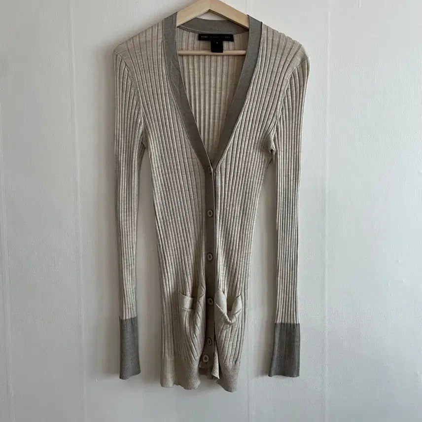 [BUNJANG] 마크바이마크제이콥스 실크 100% 리브드 가디건 / 마크바이마크제이콥스 실크 100% 리브드 가디건