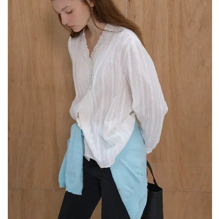 [BUNJANG] Hane Frill Lace Blouse / hane 하네 프릴 레이스 블라우스ㅡ새상품
