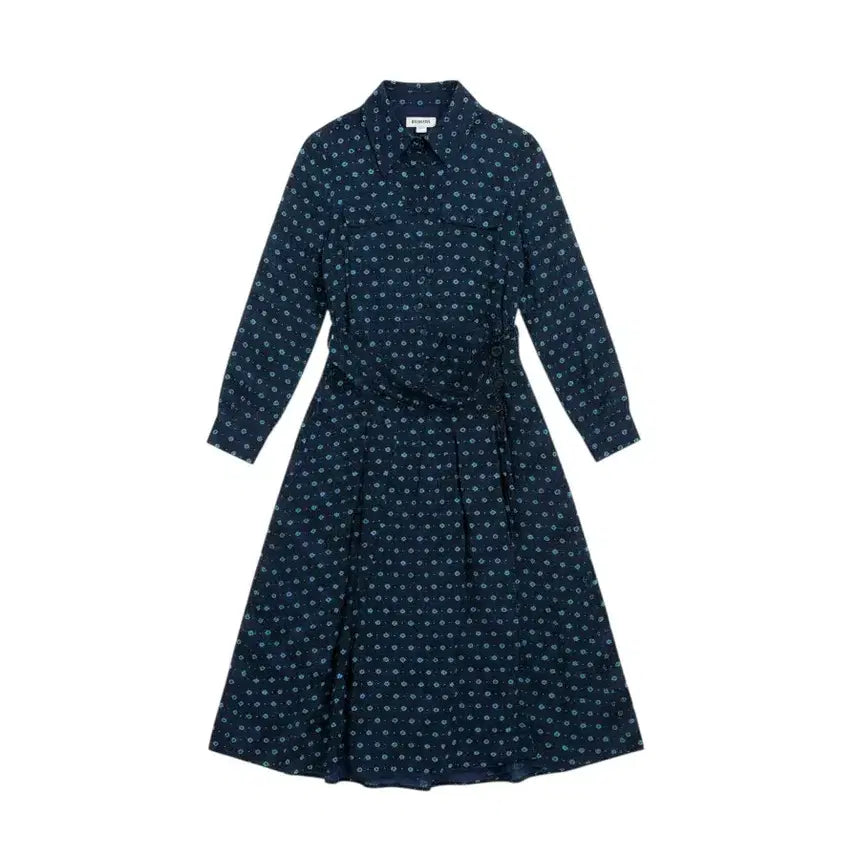 [BUNJANG] Marcus Pattern Long Sleeve Shirt Dress NV / 여성77 / 마커스 패턴 긴팔 셔츠원피스NV 35-12