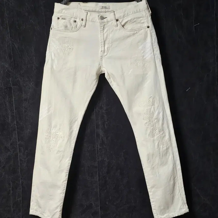 [BUNJANG] Polo Ralph Lauren Sullivan Slim Fit White Distressed Denim Jeans (Size 30) / 30인치[폴로 랄프로렌]남성 설리번 슬림핏 화이트 진 청바지
