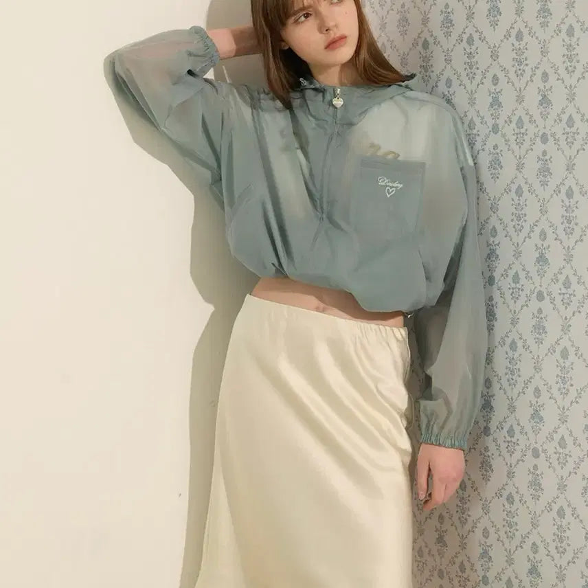 [BUNJANG] DEWL Ivory Satin Lace Skirt / 듀엘 아이보리 새틴 레이스 스커트