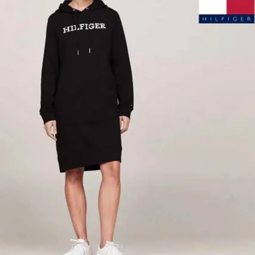 [BUNJANG] Tommy Hilfiger Black Hoodie Dress / 타미힐피거 블랙 후드 원피스, 네이비