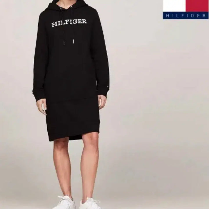 [BUNJANG] Tommy Hilfiger Black Hoodie Dress / 타미힐피거 블랙 후드 원피스, 네이비