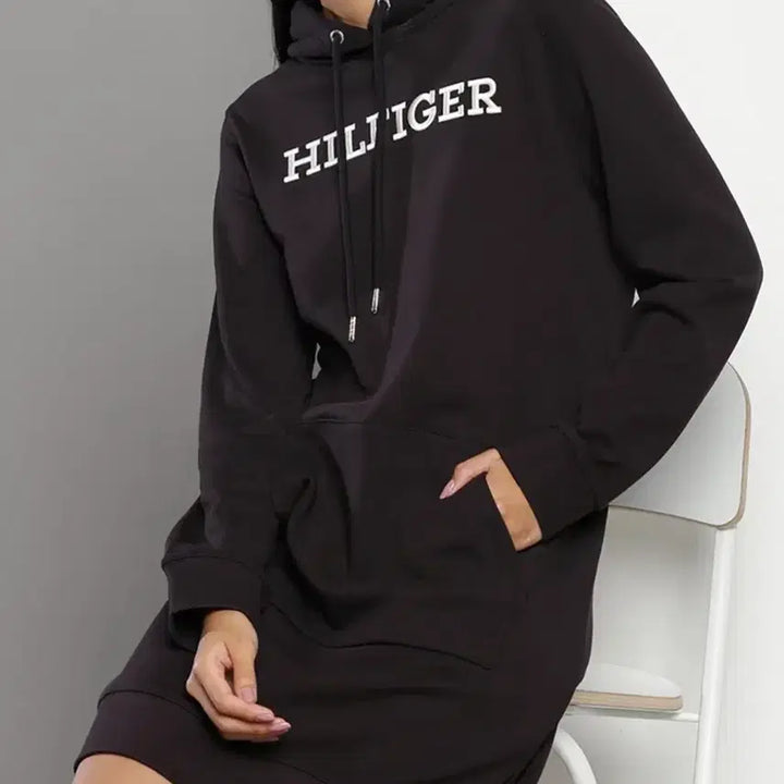 [BUNJANG] Tommy Hilfiger Black Hoodie Dress / 타미힐피거 블랙 후드 원피스, 네이비