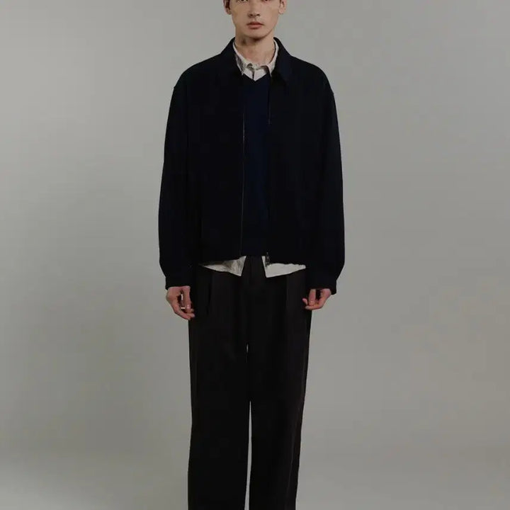 [BUNJANG] Blank Room Knit Blouson Navy / (3) 블랭크룸 니트 블루종 네이비
