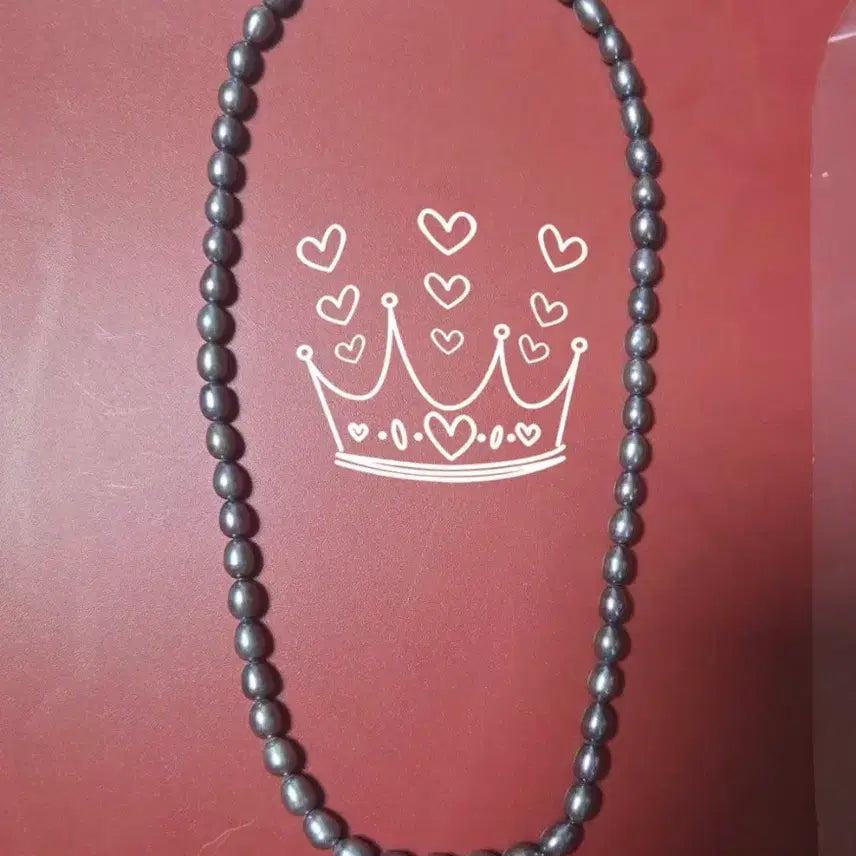 [SOLD OUT] 천연흑칼라빛진주7미리목걸이44센티