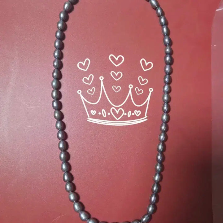 [SOLD OUT] 천연흑칼라빛진주7미리목걸이44센티