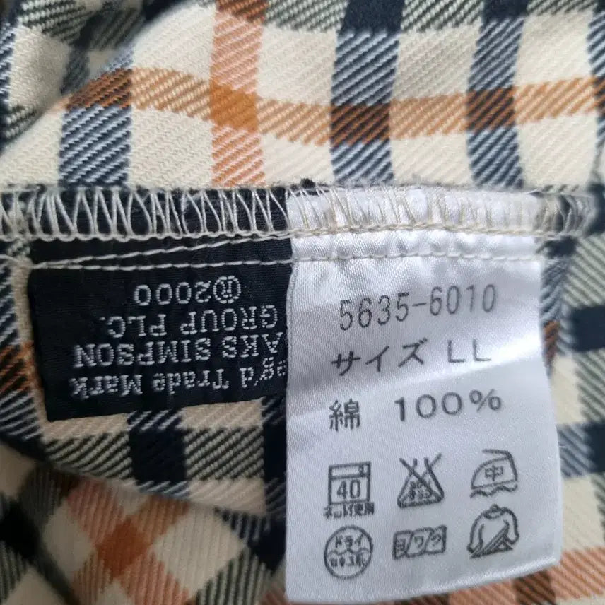 [BUNJANG] Daks Japan Check Pattern Long-Sleeve Shirt / 닥스 재팬 체크 남방 셔츠