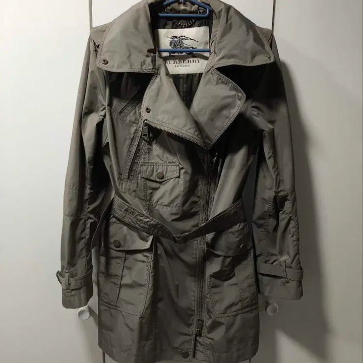 [BUNJANG] Burberry Belted High-Neck Safari Jacket Coat (Khaki) / 55~66 버버리 벨티드 하이넥 사파리 자켓 코트 카키