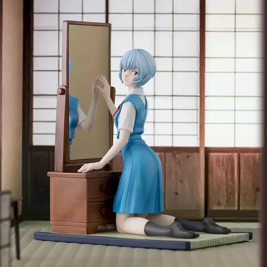 [BUNJANG] Sega Figureism Evangelion Rei Ayanami Figure / [미개봉]세가 에반게리온 피규어리즘 아야나미 레이 거울 교복 피규어