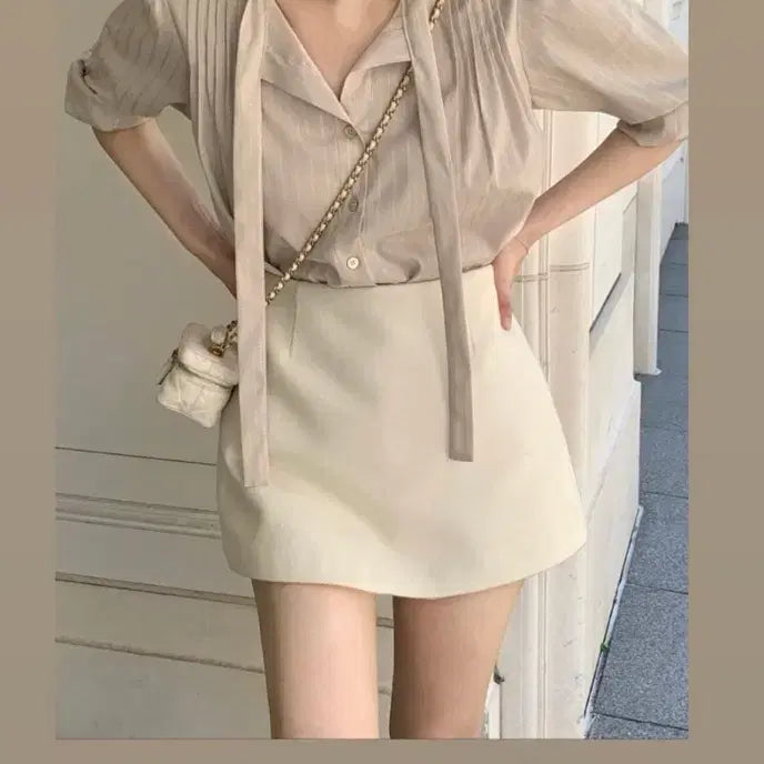[BUNJANG] Shop MODO Shimmer Tie Blouse / 샵모도 모도마켓 쉬머 타이 블라우스