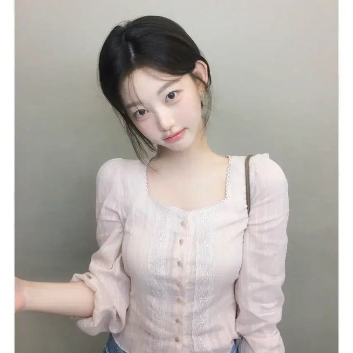 [BUNJANG] 제니오 펄 에스닉 블라우스 애프리콧 s / 제니오 펄 에스닉 블라우스 애프리콧 s
