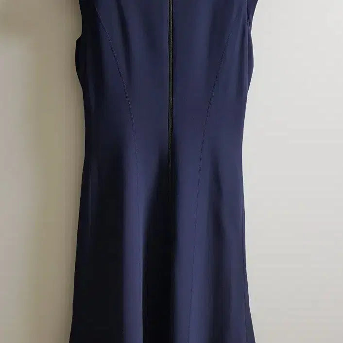 [BUNJANG] Navy Linen Blend Midi Dress / 마인원피스