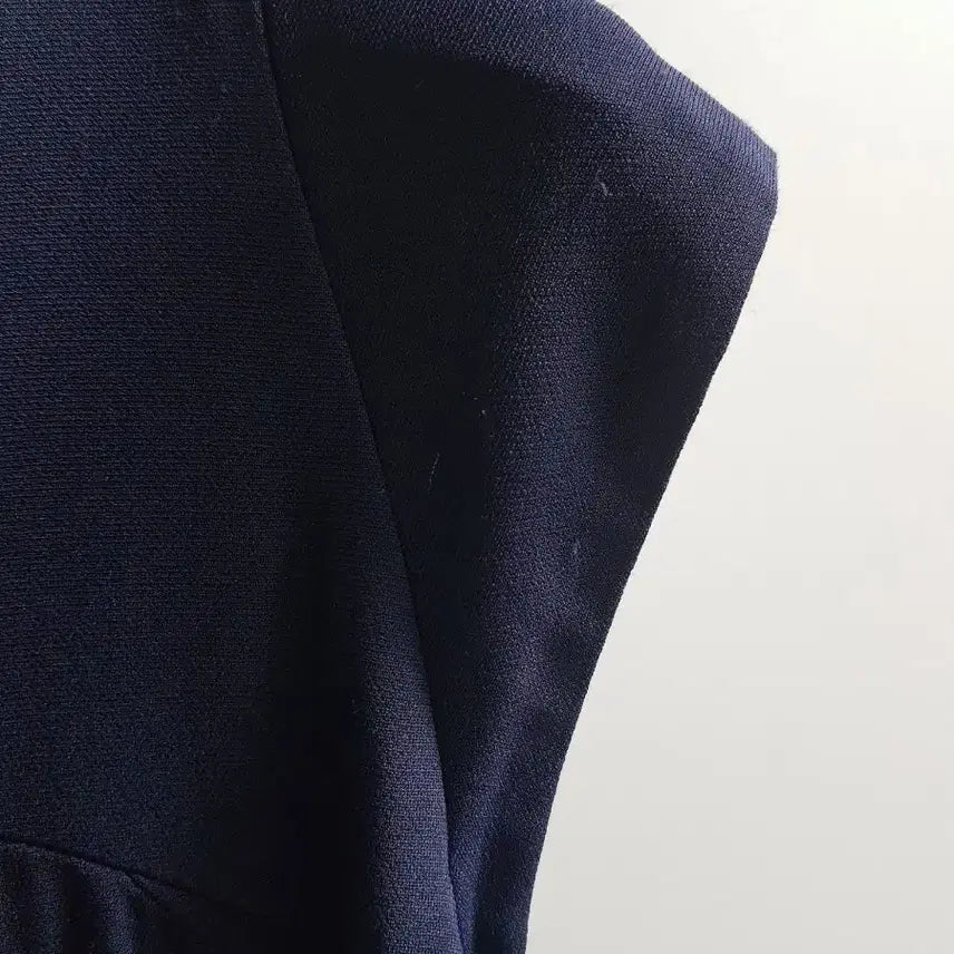 [BUNJANG] Navy Linen Blend Midi Dress / 마인원피스