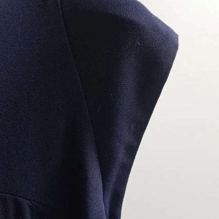 [BUNJANG] Navy Linen Blend Midi Dress / 마인원피스
