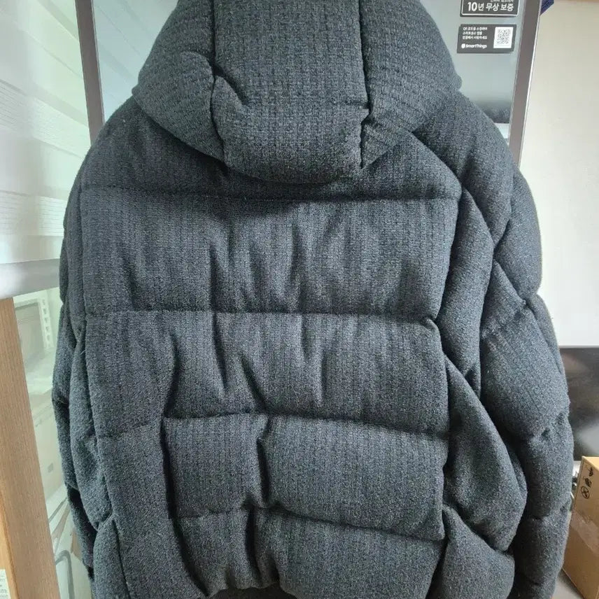 [BUNJANG] Allegri Navy Waffle Tweed Siberian Goose Down Short Puffer Jacket Size 54 / 알레그리 네이비 waffle tweed 시베리안 구스 패딩 54
