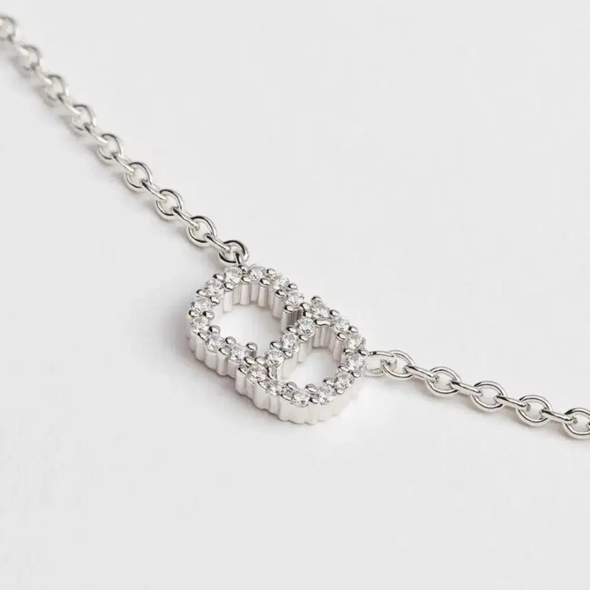 [BUNJANG] Dior CD Metal &amp; Crystal Necklace / 디올 cd 목걸이