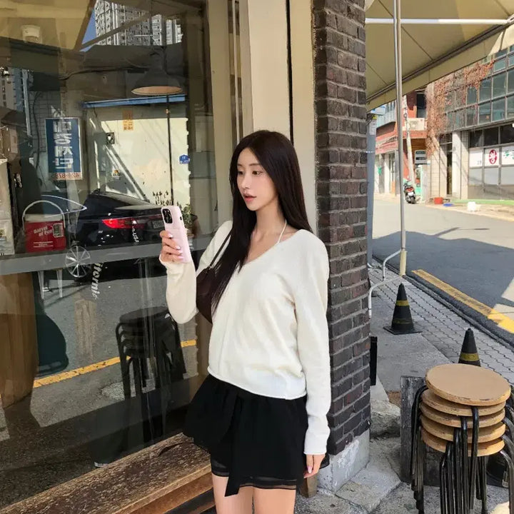 [SOLD OUT] 새상품 택0, 샵르베 리아 스커트 블랙