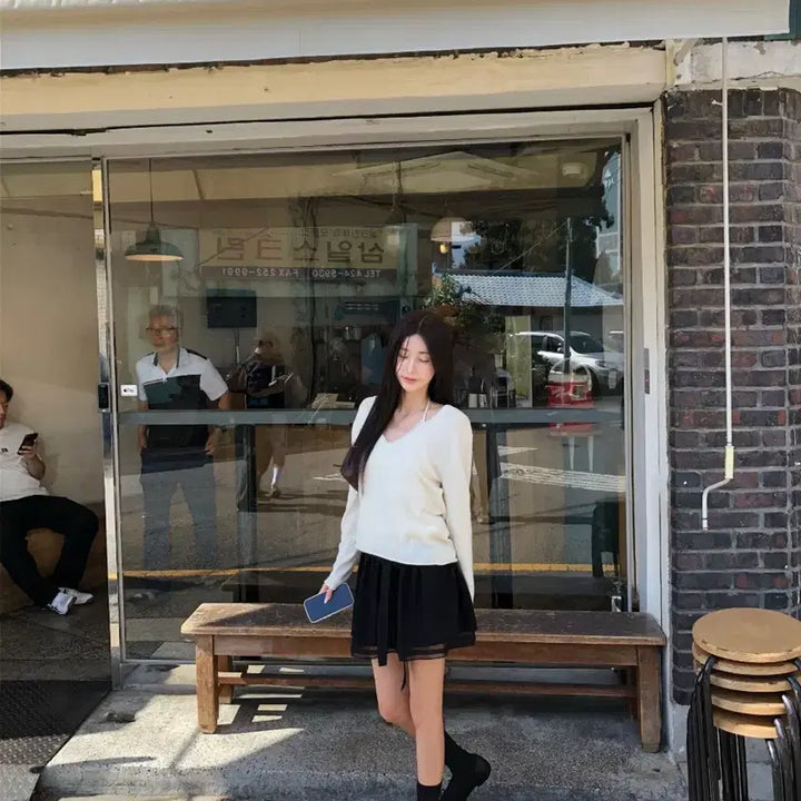 [SOLD OUT] 새상품 택0, 샵르베 리아 스커트 블랙