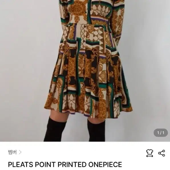 [BUNJANG] Vemver Pleats Point Printed One-Piece Dress / 벰버/ PLEATS POINT PRINTED 원피스