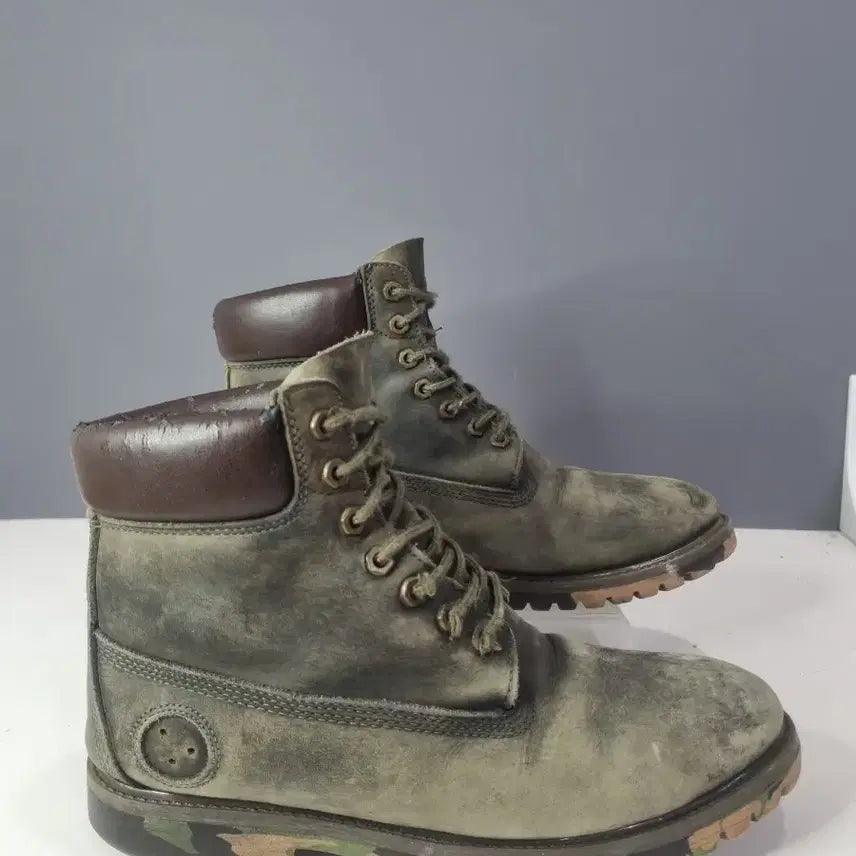 [BUNJANG] Hyojabin Vintage Timberland 6-Inch Camo Olive Boots / 효자빈티지 10 팀버랜드 6인치 카모 올리브
