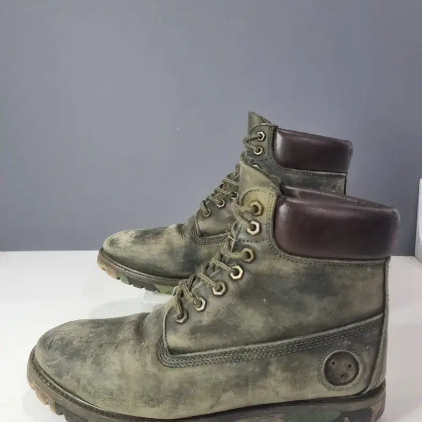 [BUNJANG] Hyojabin Vintage Timberland 6-Inch Camo Olive Boots / 효자빈티지 10 팀버랜드 6인치 카모 올리브