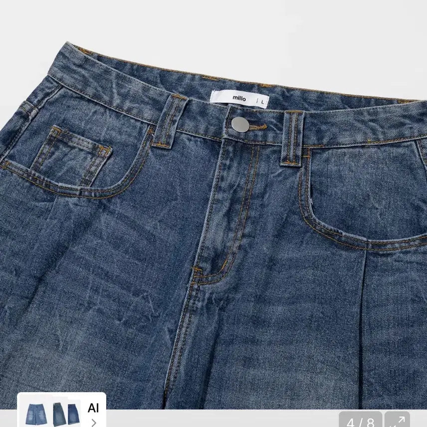 [BUNJANG] Milo Archive Denim Bermuda Pants Mid Blue S / 밀로 아카이브 데님 버뮤다 팬츠 미드 블루 S
