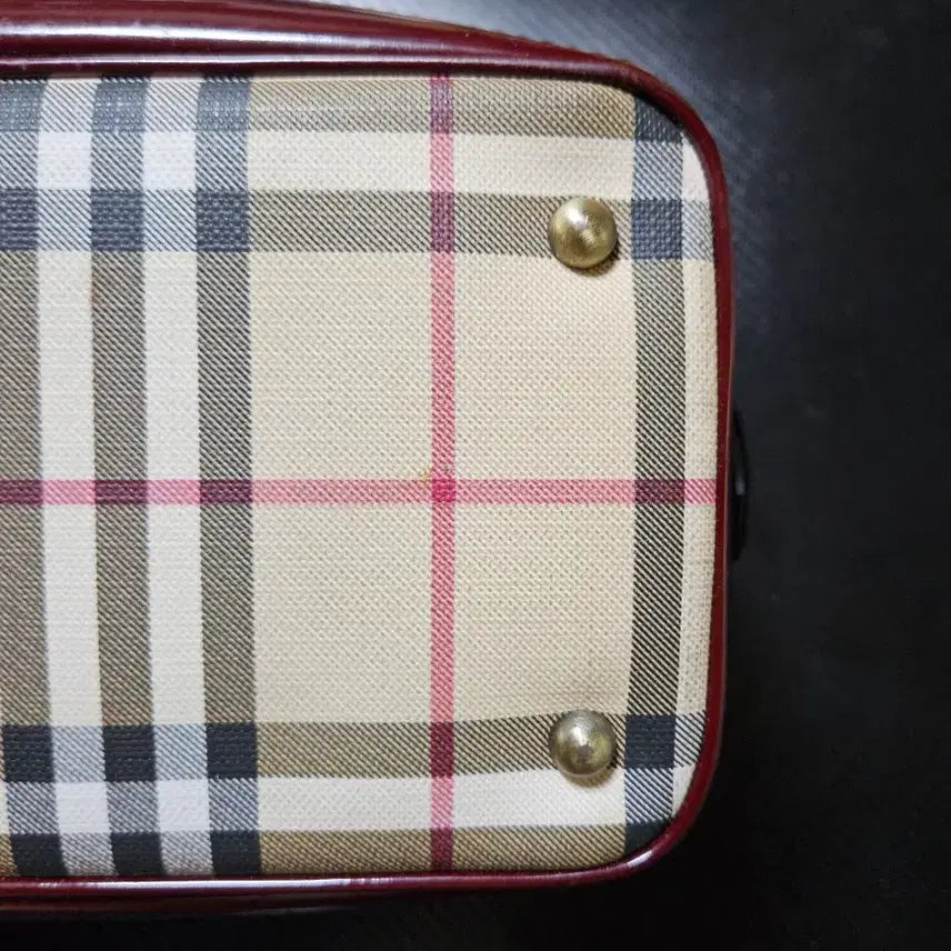 [BUNJANG] Burberry House Check Patent Trim Boston Bag / 버버리 하우스체크 페이턴트 트림 토트백 볼링백 보스턴백