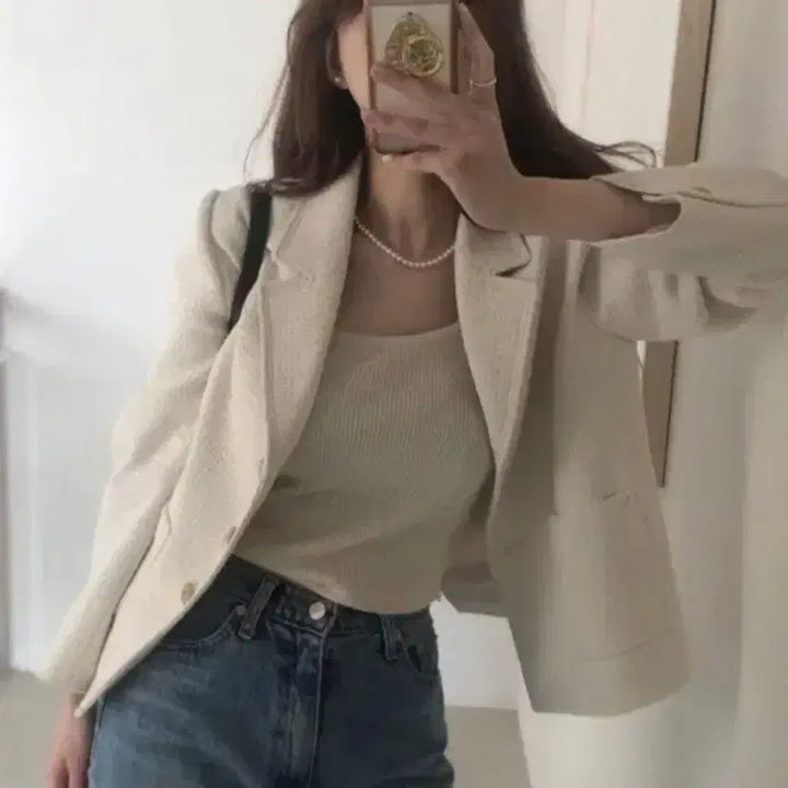[BUNJANG] Archive J2U Audrey Tweed Jacket Ivory / 아카이브제이투유 오드리 트위드 자켓 아이보리