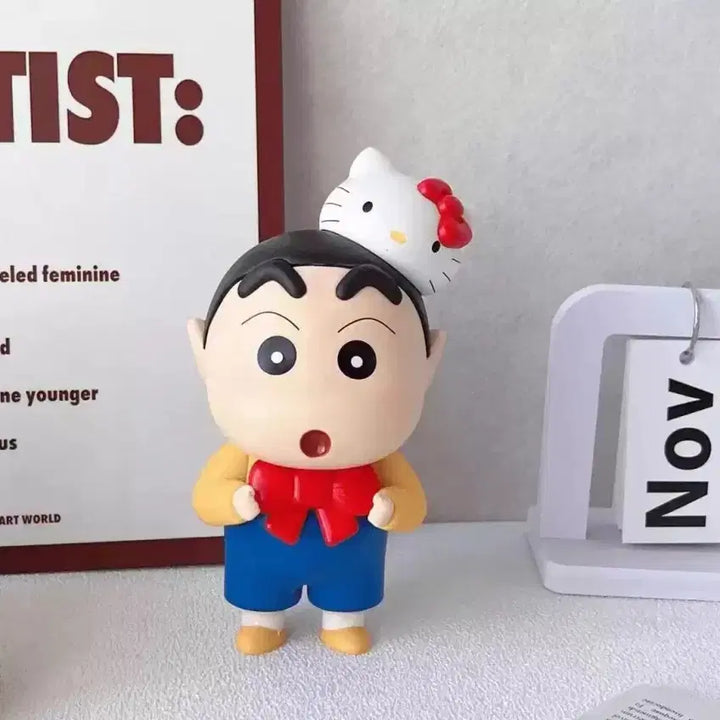 [BUNJANG] Crayon Shin-chan Hello Kitty Figure 18CM / 짱구 헬로키티 콜라보 피규어 18CM