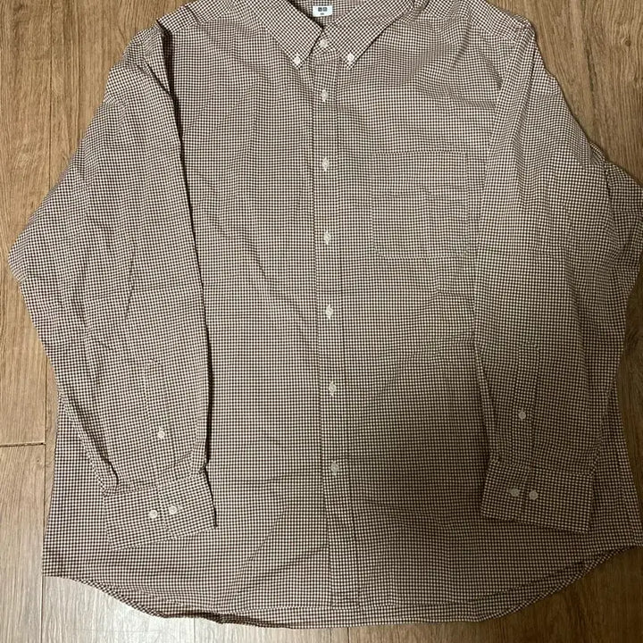 [BUNJANG] Uniqlo Oversized Casual Check Shirt - Brown (4XL) / [4XL] 유니클로 오버핏 시티보이 캐쥬얼 체크 셔츠 남방 / 브라운