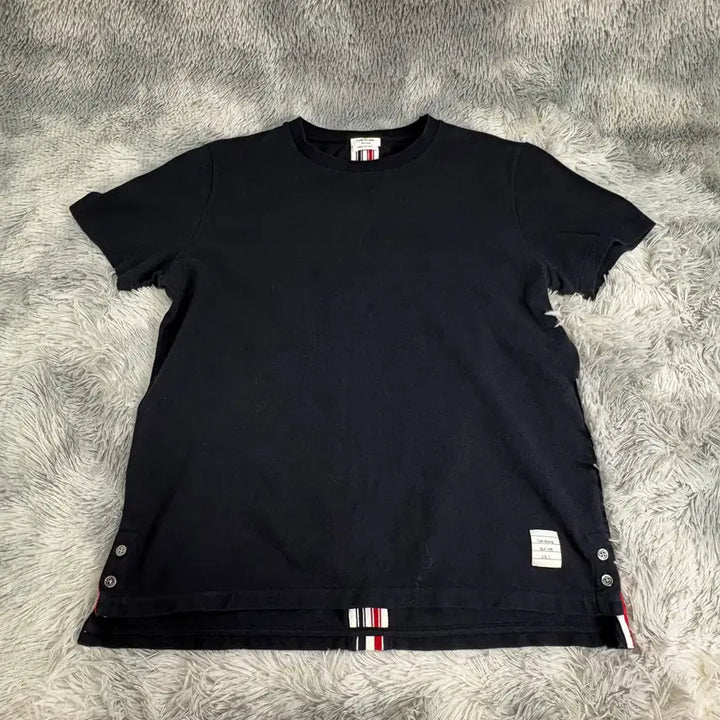 [BUNJANG] Thom Browne Back Tricolor Stripe Short Sleeve T-Shirt Navy / [2] 톰브라운 백삼선 반팔티 네이비
