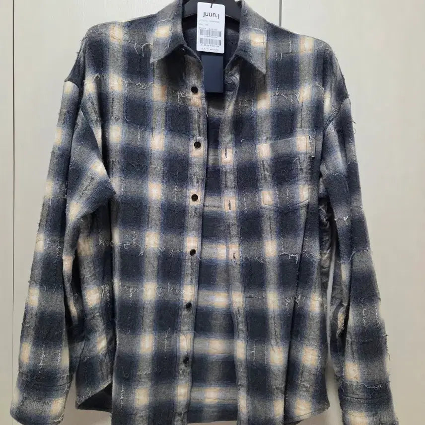 [BUNJANG] Juun.J Grid Needle Check Loose Fit Shirt Yellow / [44] 준지 그리드 니들 체크 루즈핏 셔츠 옐로우