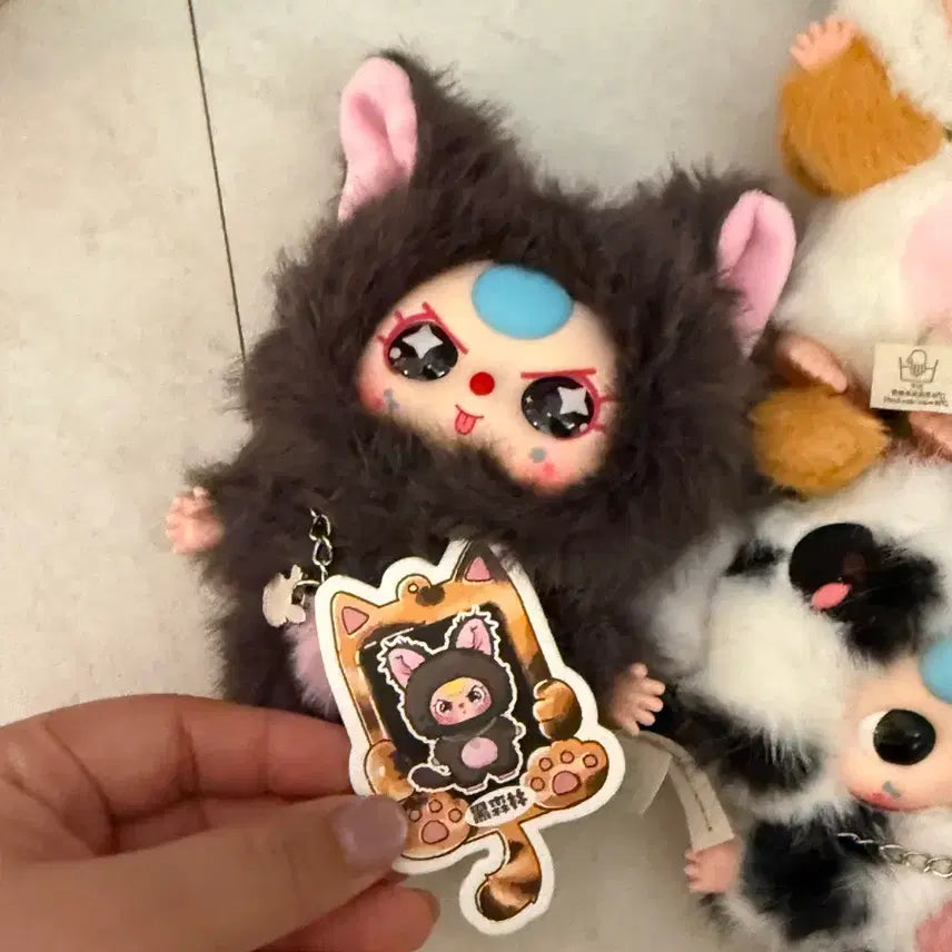 [BUNJANG] Baby Three Cat and Dog Series Keyring Plush 6-Piece Set / 베이비쓰리 고양이 강아지 시리즈 키링 인형 6종