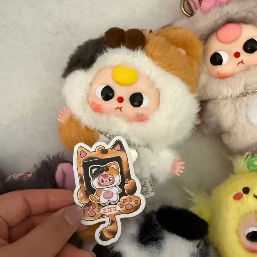 [BUNJANG] Baby Three Cat and Dog Series Keyring Plush 6-Piece Set / 베이비쓰리 고양이 강아지 시리즈 키링 인형 6종