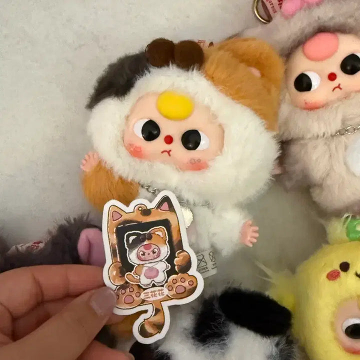 [BUNJANG] Baby Three Cat and Dog Series Keyring Plush 6-Piece Set / 베이비쓰리 고양이 강아지 시리즈 키링 인형 6종