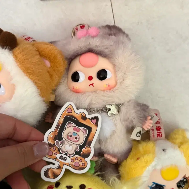 [BUNJANG] Baby Three Cat and Dog Series Keyring Plush 6-Piece Set / 베이비쓰리 고양이 강아지 시리즈 키링 인형 6종