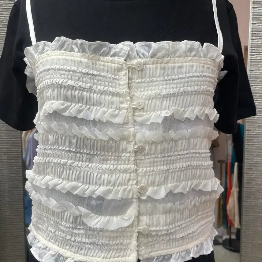 [BUNJANG] Ivory Frill Bustier / 아이보리 프릴 뷔스티에