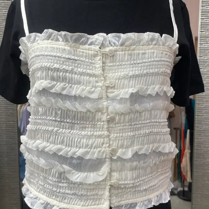 [BUNJANG] Ivory Frill Bustier / 아이보리 프릴 뷔스티에