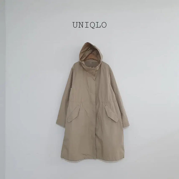 [BUNJANG] Uniqlo Hooded Long Coat Beige Anorak / No.26042711 유니클로 후드 롱 코트 베이지 야상
