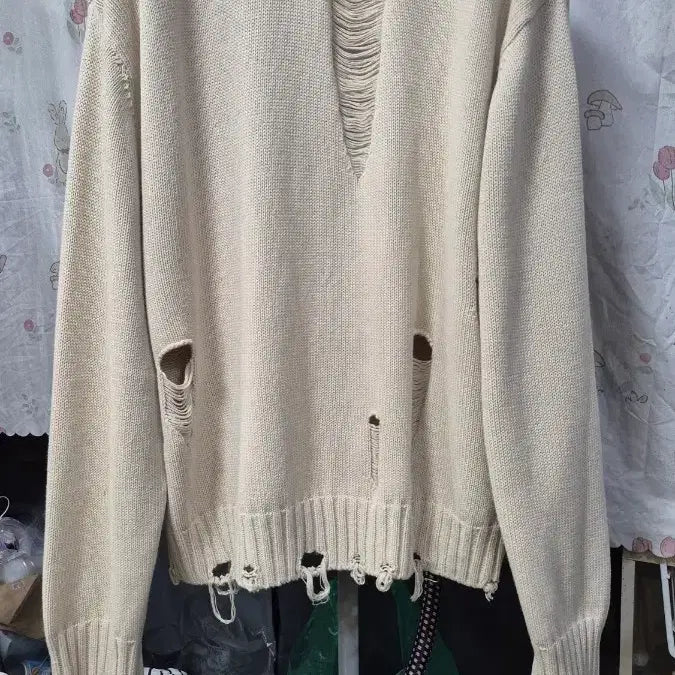 [BUNJANG] Etce Oversized Distressed Knit Sweater / Etce     오버핏     데미지    니트  스웨터  :최저가