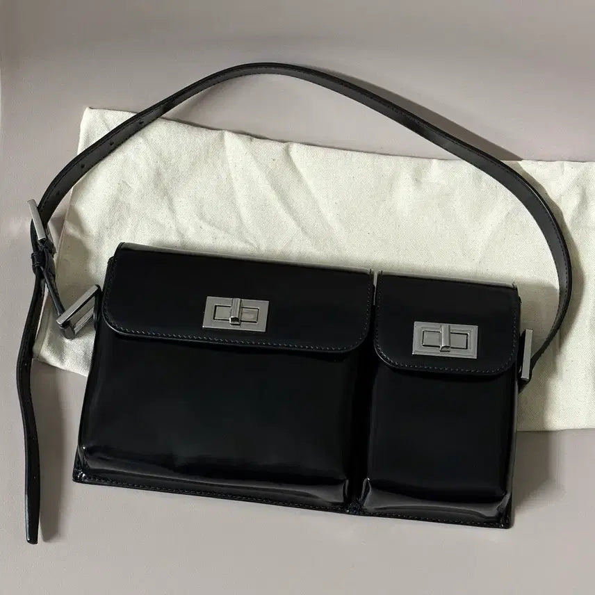 [BUNJANG] Byfar Billy Bag Black Leather Shoulder Tote Bag / Byfar 바이파 빌리백 블랙 가죽 숄더백 토트백
